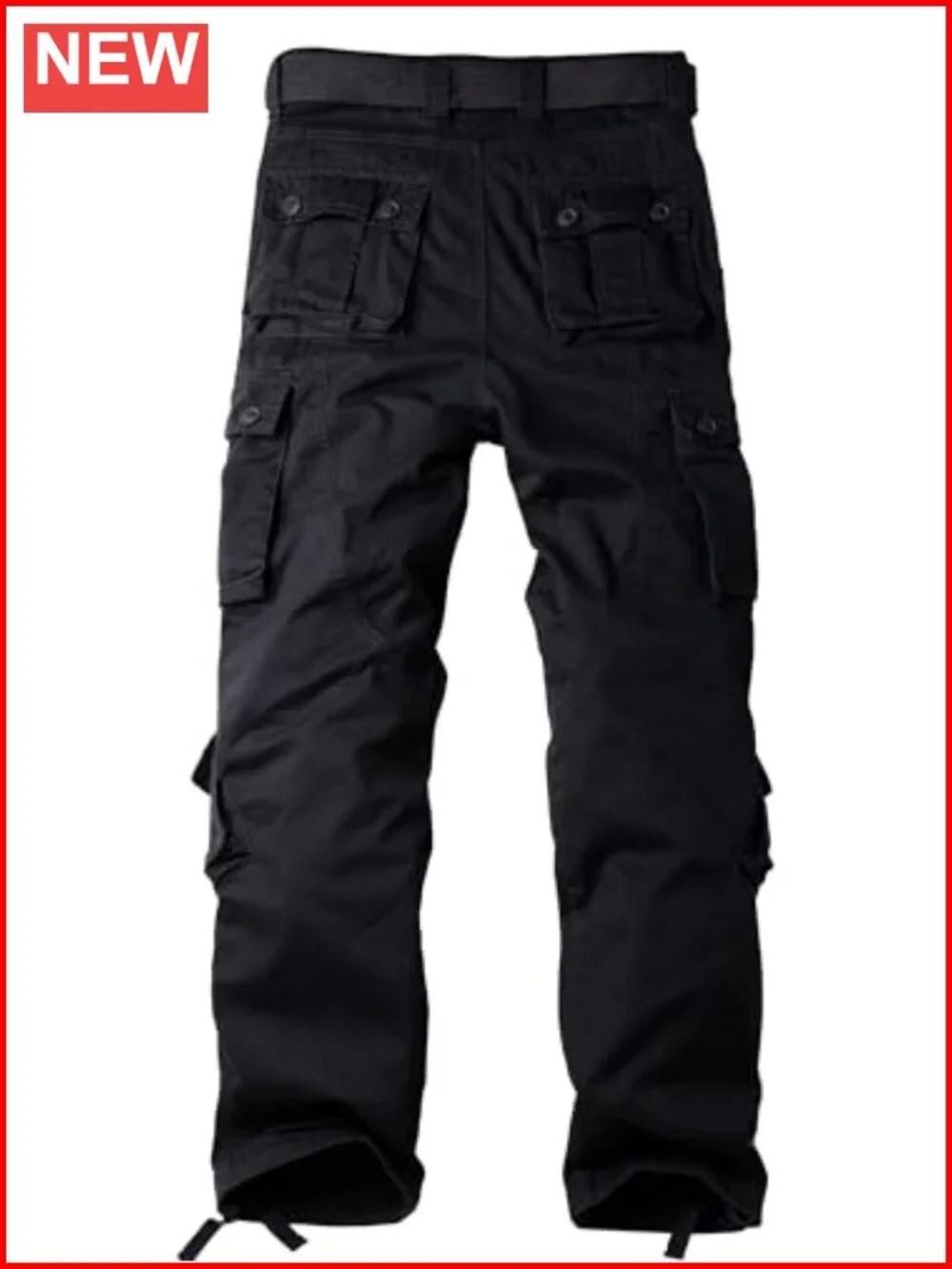 Men's Cotton Tactical Cargo Pants with 8 Pockets Relaxed Fit Straight Leg